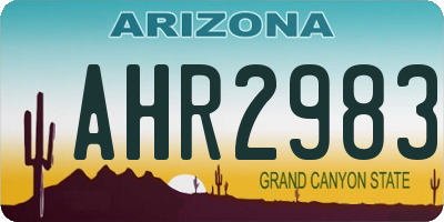 AZ license plate AHR2983