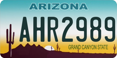 AZ license plate AHR2989