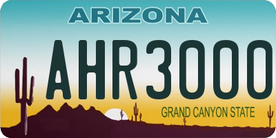 AZ license plate AHR3000