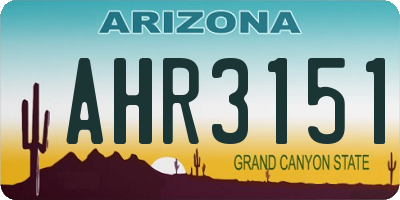 AZ license plate AHR3151