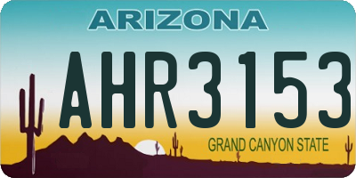 AZ license plate AHR3153