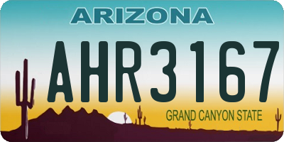 AZ license plate AHR3167