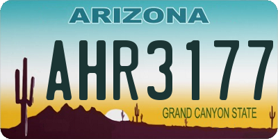 AZ license plate AHR3177