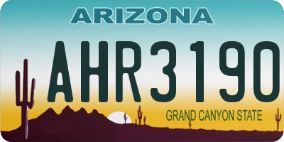 AZ license plate AHR3190