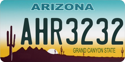 AZ license plate AHR3232