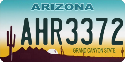 AZ license plate AHR3372