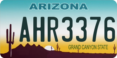 AZ license plate AHR3376