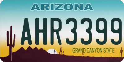 AZ license plate AHR3399