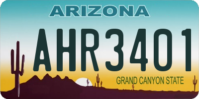 AZ license plate AHR3401