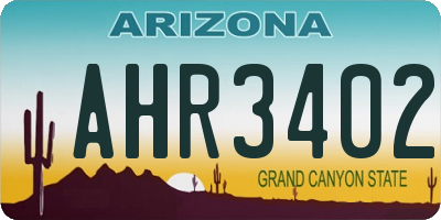AZ license plate AHR3402