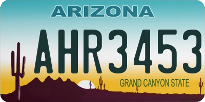 AZ license plate AHR3453