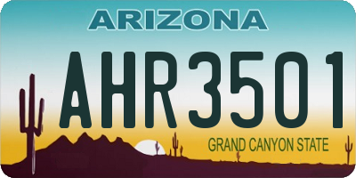 AZ license plate AHR3501