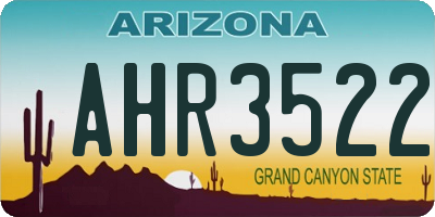 AZ license plate AHR3522