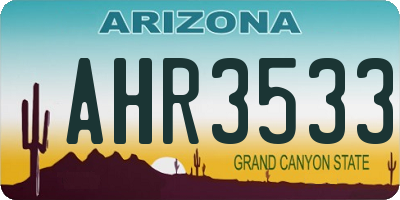 AZ license plate AHR3533