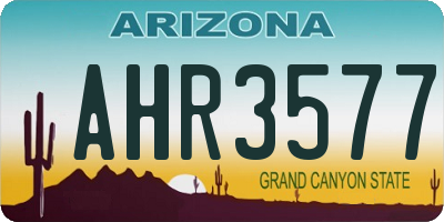AZ license plate AHR3577