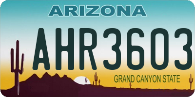 AZ license plate AHR3603