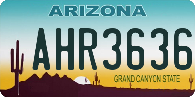 AZ license plate AHR3636