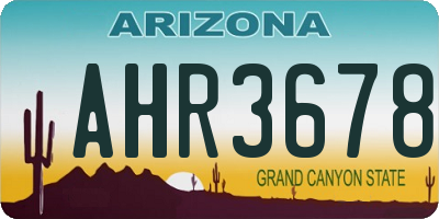 AZ license plate AHR3678
