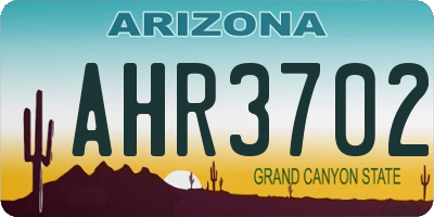 AZ license plate AHR3702