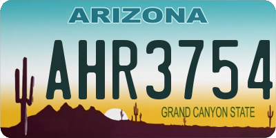 AZ license plate AHR3754
