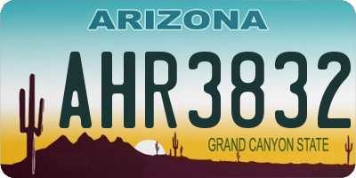 AZ license plate AHR3832