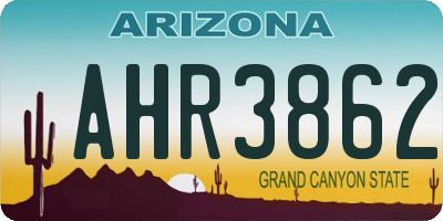 AZ license plate AHR3862