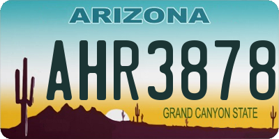 AZ license plate AHR3878