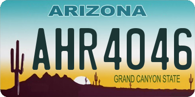 AZ license plate AHR4046