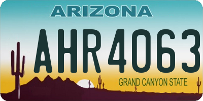 AZ license plate AHR4063