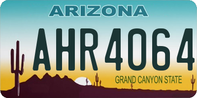AZ license plate AHR4064