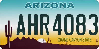 AZ license plate AHR4083