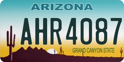 AZ license plate AHR4087
