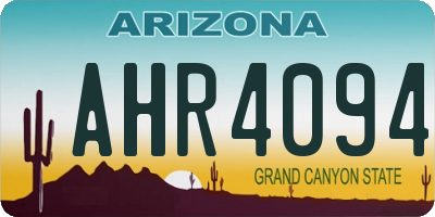AZ license plate AHR4094
