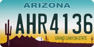 AZ license plate AHR4136