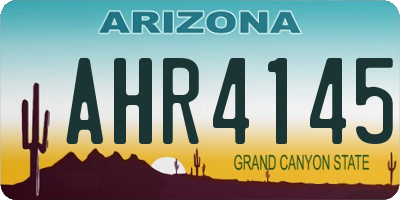 AZ license plate AHR4145