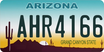 AZ license plate AHR4166
