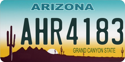 AZ license plate AHR4183
