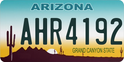 AZ license plate AHR4192