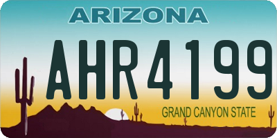 AZ license plate AHR4199