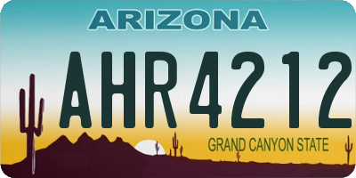 AZ license plate AHR4212
