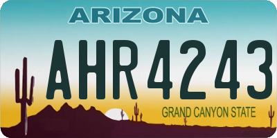 AZ license plate AHR4243