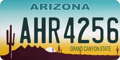 AZ license plate AHR4256
