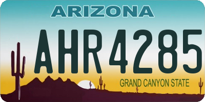 AZ license plate AHR4285