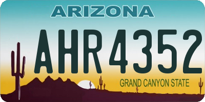 AZ license plate AHR4352
