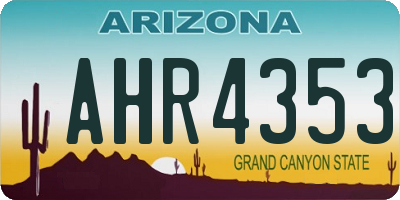 AZ license plate AHR4353