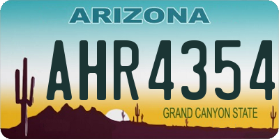 AZ license plate AHR4354