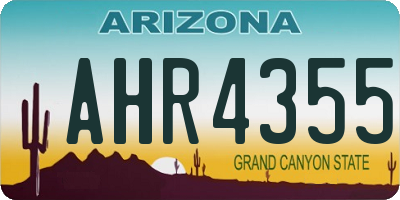 AZ license plate AHR4355