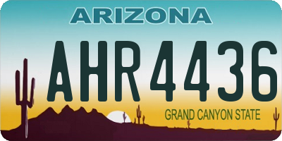 AZ license plate AHR4436