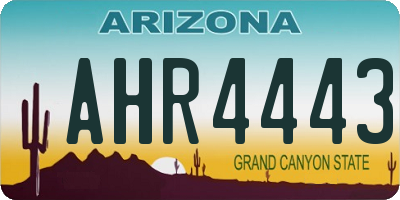 AZ license plate AHR4443