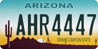AZ license plate AHR4447